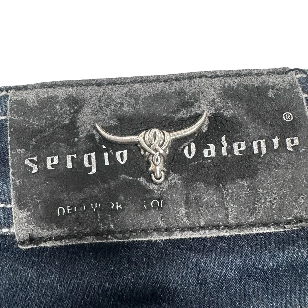 Vintage Y2K Sergio Valente Mens Dark Wash Contrast Stitch Jeans Blue 31 Western - Picture 12 of 13